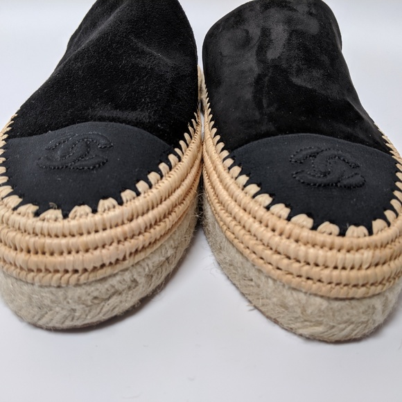 SOLD Chanel Suede CC Espadrille Mules - Picture 6 of 8